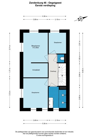 Floorplan - Zandenburg 46, 2342 BV Oegstgeest